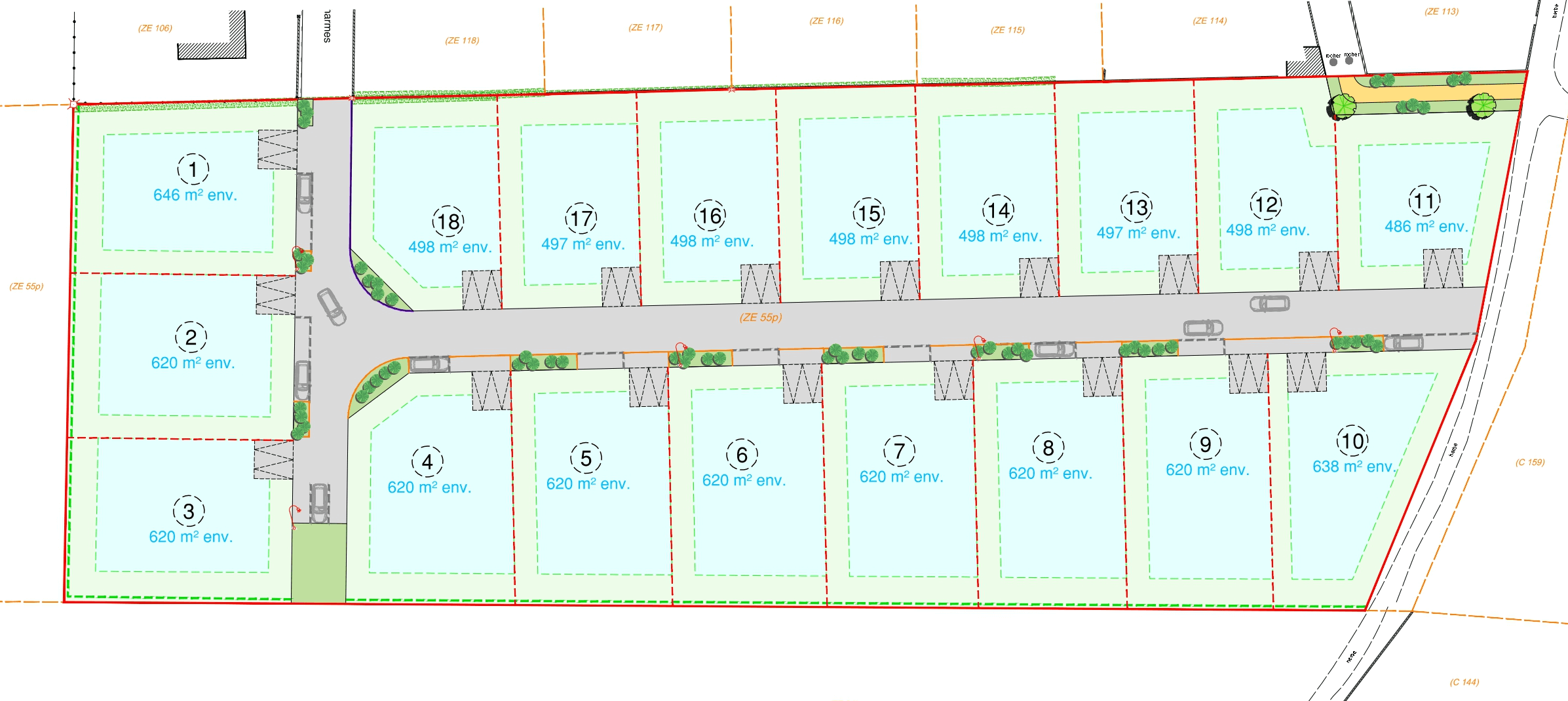 Terrains à Longchamp, dans le lotissement « Le clos des Meix »