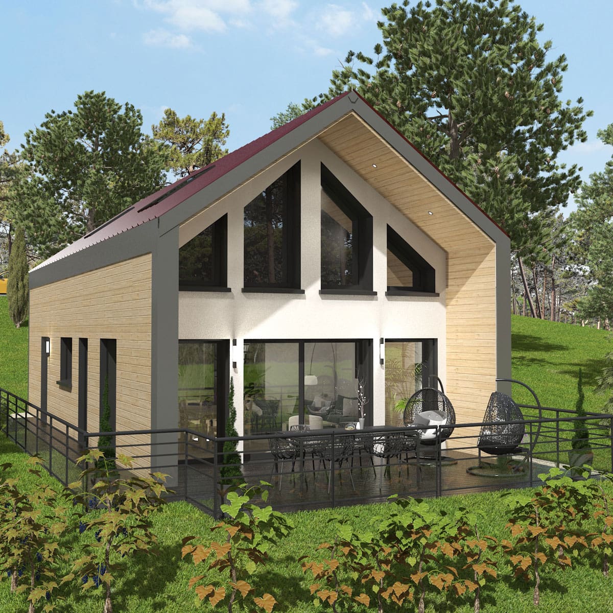 Modèle "Cigale", maison à ossature bois Esyom Bois