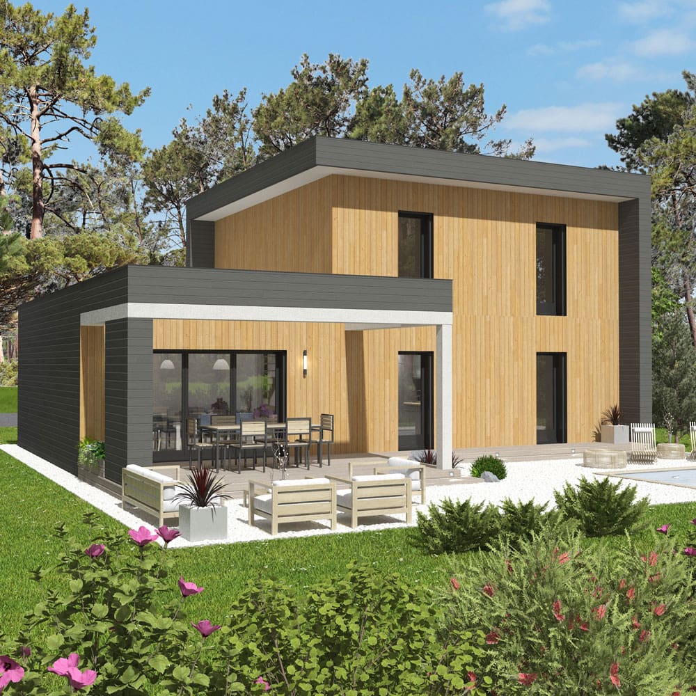 Modèle "Agrion", maison à ossature bois Esyom Bois