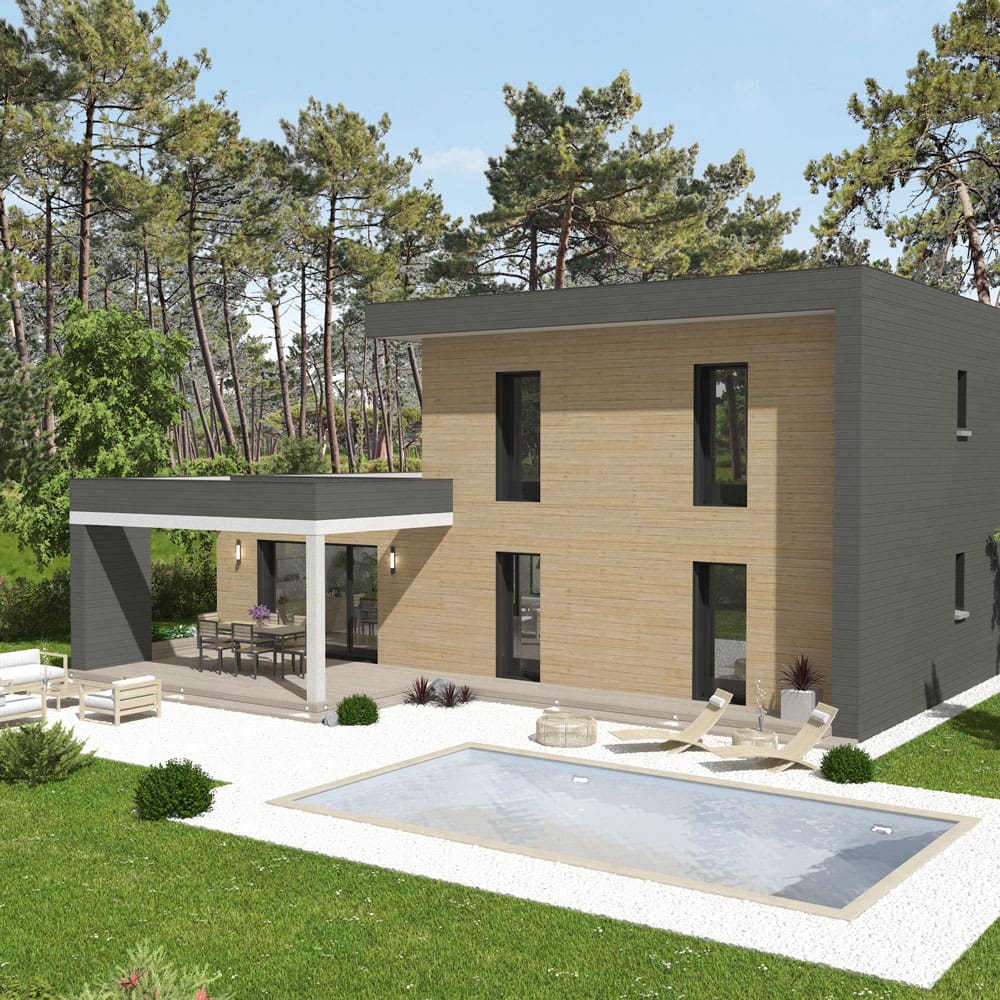 Modèle "Agrion", maison à ossature bois Esyom Bois