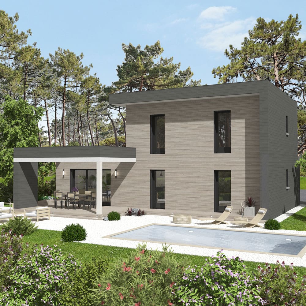 Modèle "Agrion", maison à ossature bois Esyom Bois