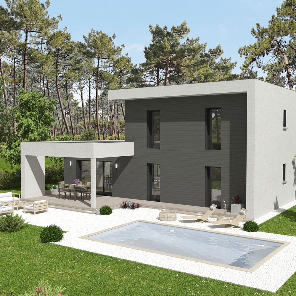 Modèle "Agrion", maison à ossature bois Esyom Bois